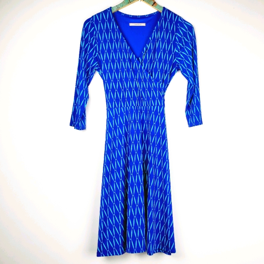 41 Hawthorn Faux Wrap Dress Diamond Pattern Sz M - Picture 2 of 10